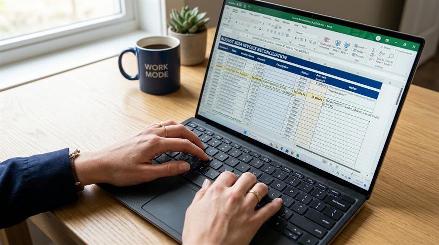 Penerapan formula spreadsheet untuk rekonsiliasi invoice dan kas kecil admin keuangan